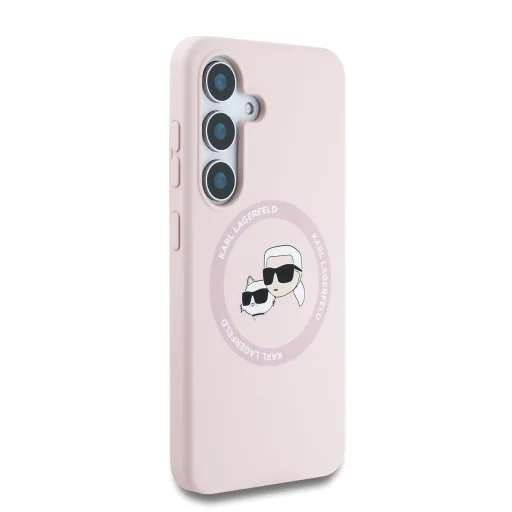 KARL LAGERFELD tok SAMSUNG S25 Plus KLHMS25MSKCHTCP (Mágneses Szilikon Kettős Fej) rózsaszín tok - 2