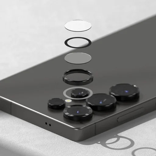 Ringke Camera Frame Protector - 2-pack - Samsung Galaxy S25 Ultra fekete üvegfólia - 4