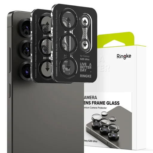 Ringke Camera Frame Protector - 2-pack - Samsung Galaxy S25 Ultra fekete üvegfólia - 1