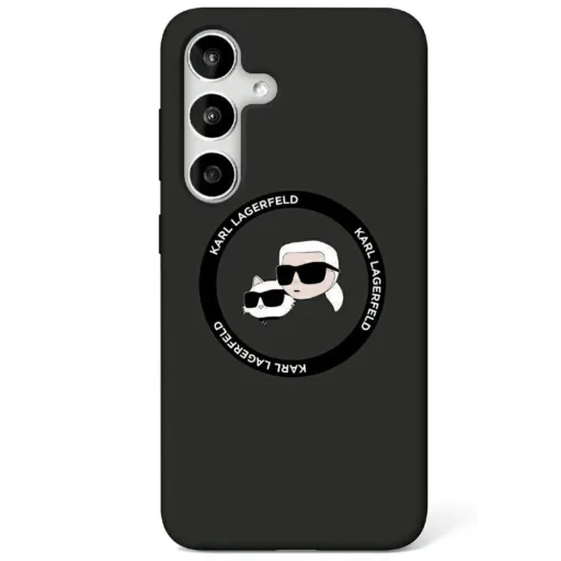 KARL LAGERFELD tok Samsung Galaxy S25 Plus KLHMS25MSKCHTCK (Mágneses Szilikon Dupla Fejes) fekete tok - 1