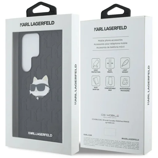 KARL LAGERFELD tok Samsung Galaxy S25 Ultra KLHCS25LPGKLCHPK (PU Monogram Choupette Head Pin) fekete tok - 3