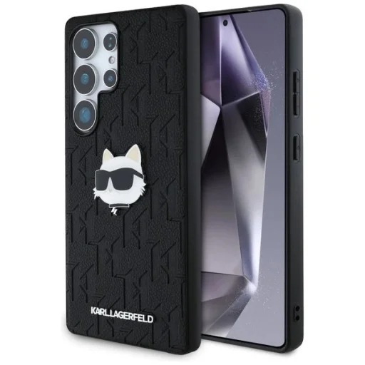 KARL LAGERFELD tok Samsung Galaxy S25 Ultra KLHCS25LPGKLCHPK (PU Monogram Choupette Head Pin) fekete tok - 1