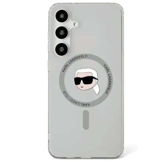 KARL LAGERFELD tok SAMSUNG S25 KLHMS25SHLSKIK (Mágneses IML Metal K. Fejekkel) fekete tok - 1
