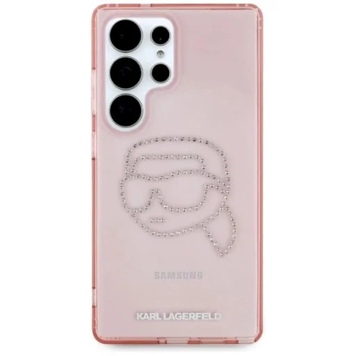 KARL LAGERFELD tok Samsung Galaxy S25 Ultra KLHCS25LHKHDCELP (IML Rhinestones K Head) rózsaszín tok - 2