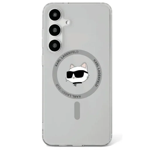 KARL LAGERFELD tok Samsung Galaxy S25 KLHMS25SHLSCHK (Magnetic IML Metal Choupette Head) fekete tok - 1