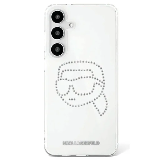 KARL LAGERFELD tok Samsung Galaxy S25 KLHCS25SHKHDCELT (IML Rhinestones K Head) átlátszó tok - 1