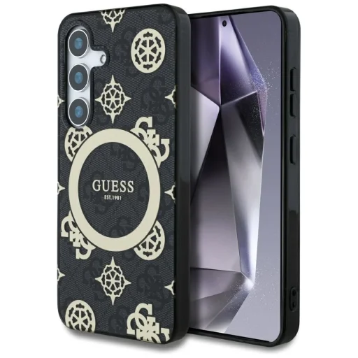 GUESS tok Samsung Galaxy S25 GUHMS25SH4PYEEK (Mágneses IML Peony 4G háttéren) fekete tok - 3