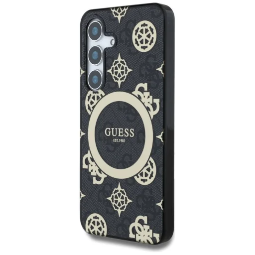 GUESS tok Samsung Galaxy S25 GUHMS25SH4PYEEK (Mágneses IML Peony 4G háttéren) fekete tok - 4