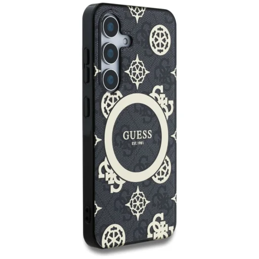 GUESS tok Samsung Galaxy S25 GUHMS25SH4PYEEK (Mágneses IML Peony 4G háttéren) fekete tok - 8