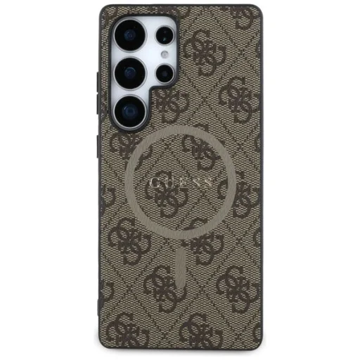 GUESS tok Samsung Galaxy S25 Ultra GUHMS25LG4GFRW (Mágneses PU 4G Gyűrű Klasszikus Logó) barna - 4