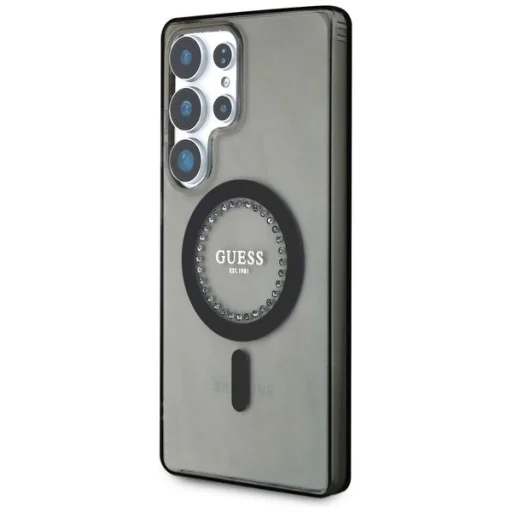 GUESS tok Samsung Galaxy S25 Ultra GUHMS25LPFTDTEK (Mágneses IML Strasszok) fekete tok - 7