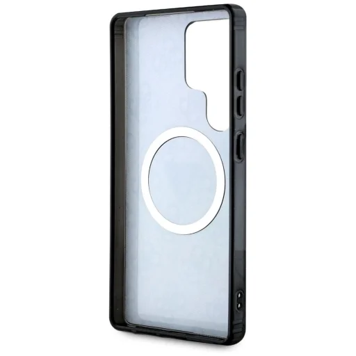 GUESS tok Samsung Galaxy S25 Ultra GUHMS25LHG4PRTGK (Magsafe IML fém csillámos 4G kör háromszög) fekete tok - 2