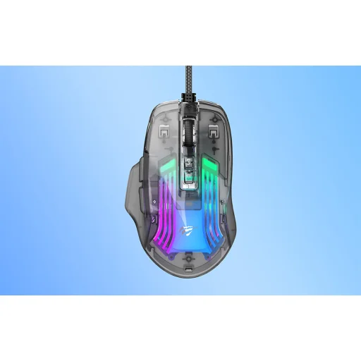 Vezetékes gamer egér Havit MS1011SE (átlátszó/fekete) - 6