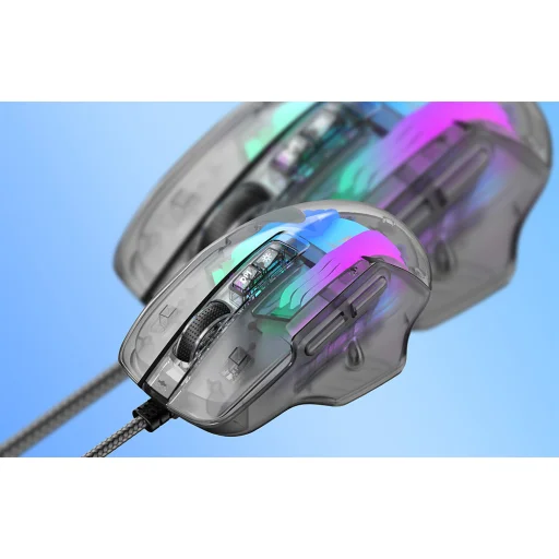 Vezetékes gamer egér Havit MS1011SE (átlátszó/fekete) - 9