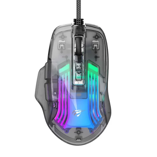 Vezetékes gamer egér Havit MS1011SE (átlátszó/fekete) - 1