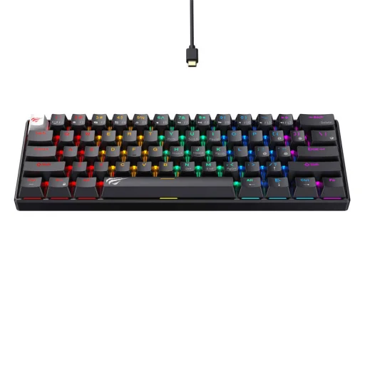 Vezetékes mechanikus játékbillentyűzet RGB Havit KB903L (fekete) - 2