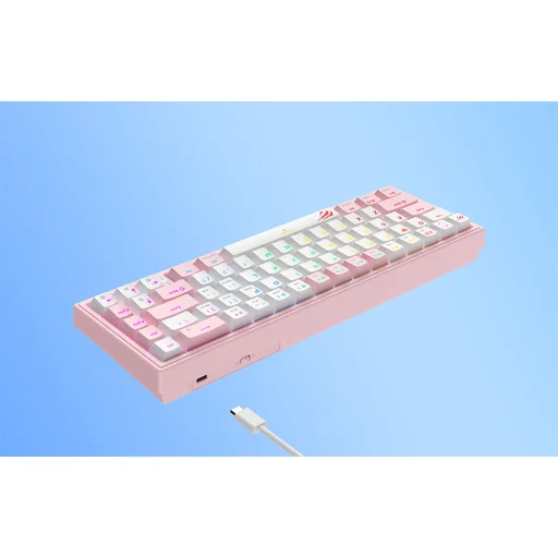 Havit KB874L RGB mechanikus gamer billentyűzet (rózsaszín/fehér) - 9