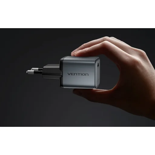 Vention GaN Töltő USB-C 20W +1m USB-C-L Kábel (Szürke) - 9