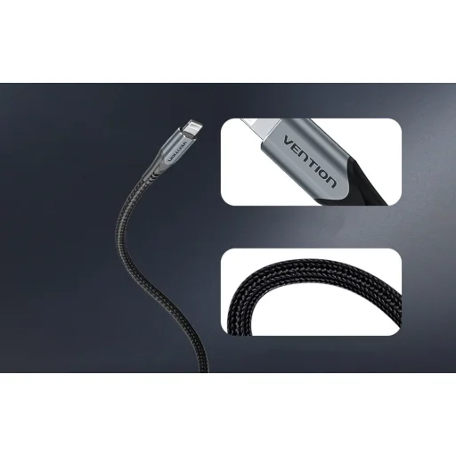 Vention GaN Töltő USB-C 20W +1m USB-C-L Kábel (Szürke) - 10