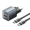 Vention GaN töltő USB-C+A 30W +1m USB-C-C kábel (szürke) thumbnail