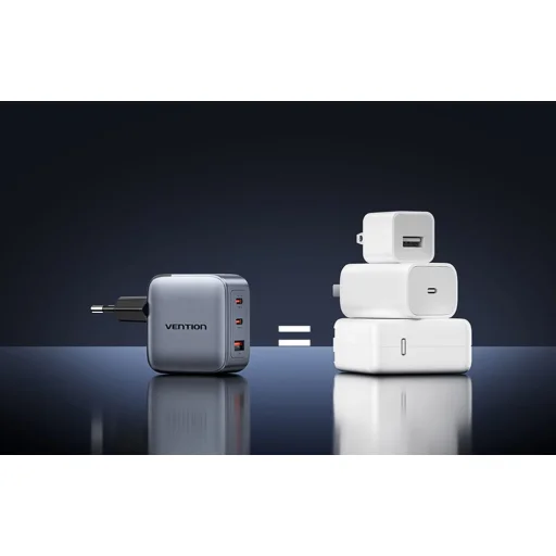 Vention GaN Töltő USB-C+C+A 70W (Szürke) - 5