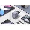 Vention GaN töltő USB-C+C+A 70W +1m USB-C-C kábel (Szürke) thumbnail