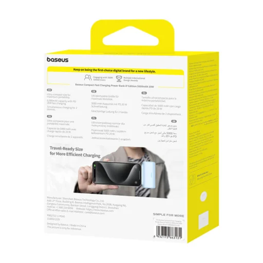 Powerbank OS-Baseus Compact IP 5000mAh 20W (kék) - 7
