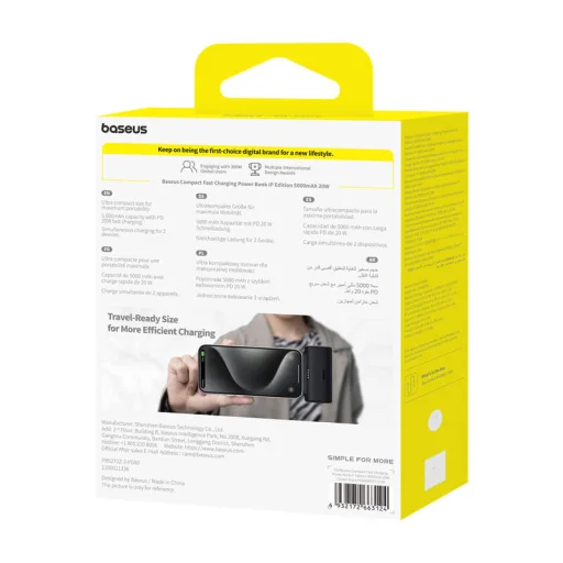 Powerbank OS-Baseus Compact IP 5000mAh 20W (fekete) - 7