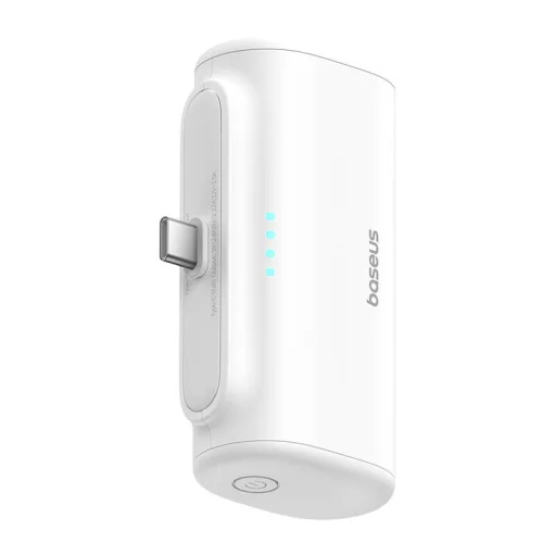 Baseus Compact Powerbank 5000mAh, 20W, USB-C (fehér) - 6