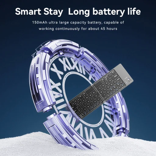 Yesido billentyűzet KB27 vezeték nélküli összecsukható fekete - 4