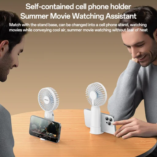 Yesido Fan YF15 1200mAh fehér hodozható ventillátor - 7