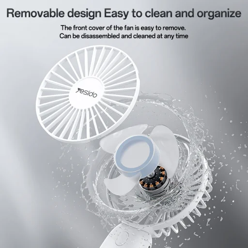 Yesido Fan YF15 1200mAh fehér hodozható ventillátor - 10