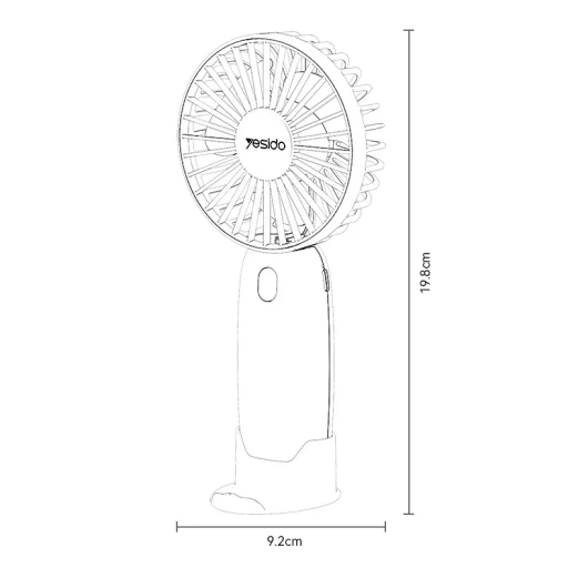 Yesido Fan YF15 1200mAh fehér hodozható ventillátor - 11