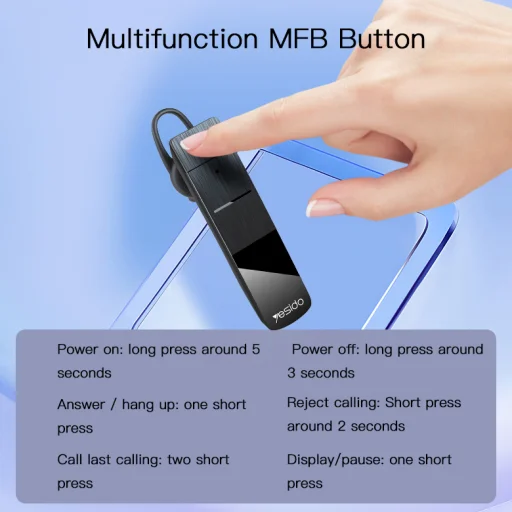 Yesido Bluetooth headset YB06 fekete - 10