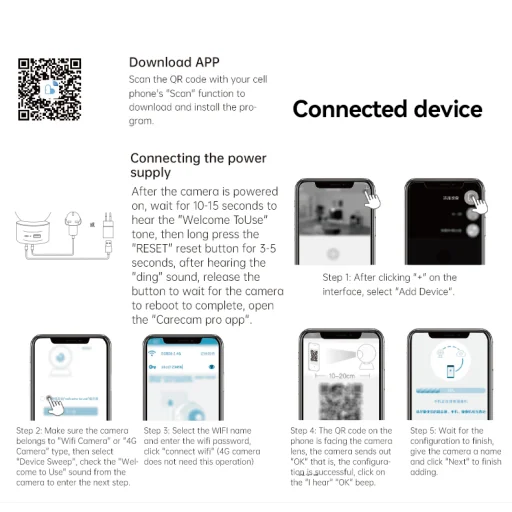 Yesido beltéri kamera KM10 IP WiFi 2.4G 2MP Full HD fehér - 12