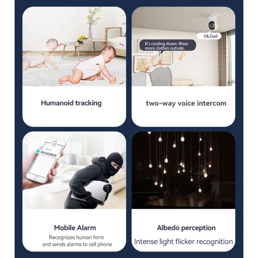 Yesido beltéri kamera KM10 IP WiFi 2.4G 2MP Full HD fehér - 13