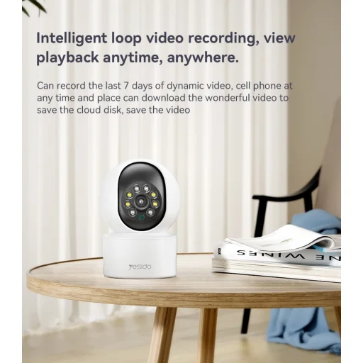 Yesido beltéri kamera KM10 IP WiFi 2.4G 2MP Full HD fehér - 7