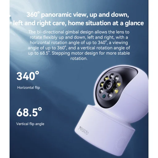Yesido beltéri kamera KM10 IP WiFi 2.4G 2MP Full HD fehér - 10