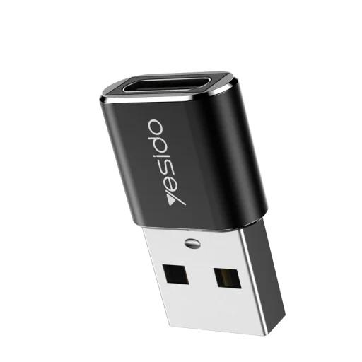 Yesido Adapter OTG GS09 - USB (férfi) - Type C (női) - fekete - 3