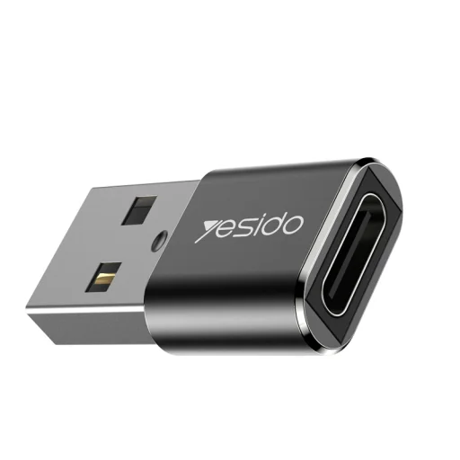 Yesido Adapter OTG GS09 - USB (férfi) - Type C (női) - fekete - 6
