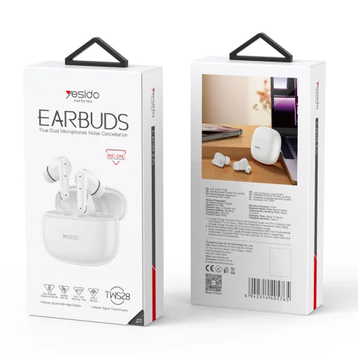 Yesido TWS Bluetooth Fülhallgató TWS28 ANC+ENC fehér - 12