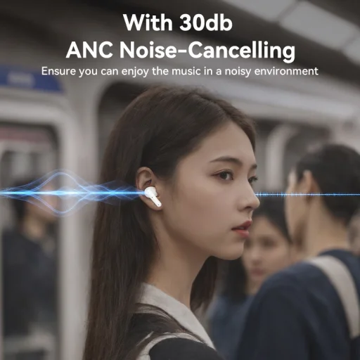 Yesido TWS Bluetooth Fülhallgató TWS28 ANC+ENC fehér - 3