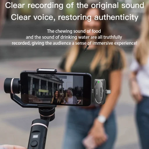 Yesido Lavalier vezeték nélküli mikrofon KR12 Lightning fekete - 3