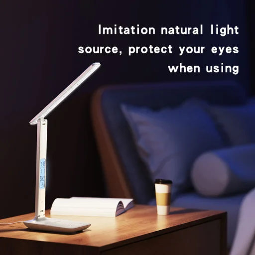 Yesido Asztali lámpa DS20 indukciós LCD kijelzővel fehér - 4