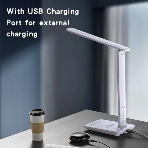 Yesido Asztali lámpa DS20 indukciós LCD kijelzővel fehér - 5