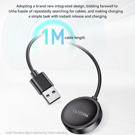 Yesido Indukciós töltő CA161 USB Samsung Watch okosóra fekete - 4