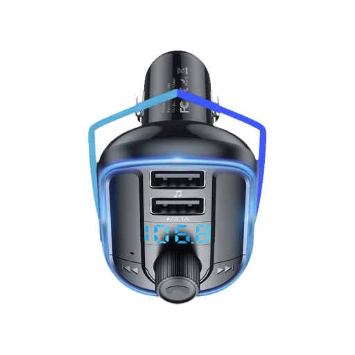 Yesido Transmitter FM Y44 MP3, Bluetooth - 2xUSB + microSD - 20W fekete - 2