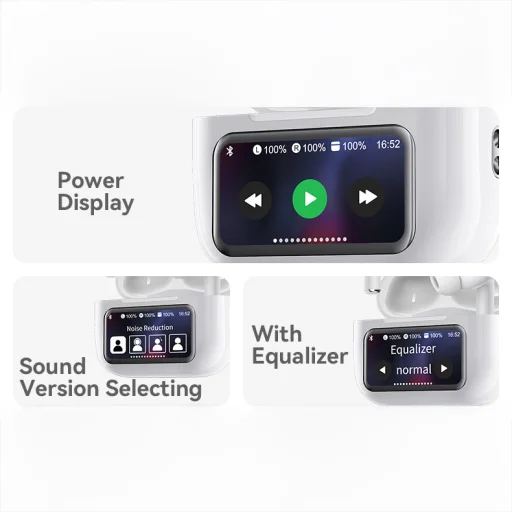 Yesido TWS Bluetooth Fülhallgató TWS29 ANC+ENC LCD kijelzővel fehér - 2