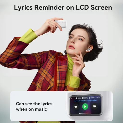 Yesido TWS Bluetooth Fülhallgató TWS29 ANC+ENC LCD kijelzővel fehér - 12