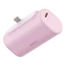 Baseus Kompakt USB-C 5000mAh, 20W teljesítményű Hordozható Akkumulátor (rózsaszín)